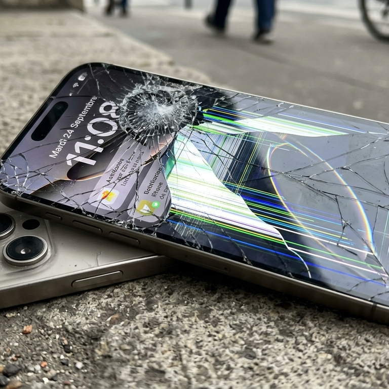 iPhone 16 écran cassé